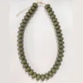 Bohemian green plastic flat bead necklace for women fashion daily wear holiday gift - Army Green