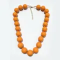 Orange chunky acrylic bead statement necklace for women bohemian fashion jewelry daily wear - Orange
