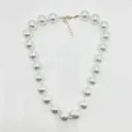 Chic oversized white acrylic pearl beaded necklace with gold clasp for women fashion daily. - Pearl