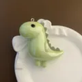 Porte-clés en acrylique dinosaure vert mignon pendentif de sac accessoire de voiture cadeau - Vert 2