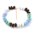 Collier de perles en résine colorée avec chaînette dorée, bijoux de vacances style bohème. - Style 7