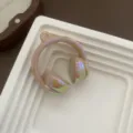 Iridescent acrylic headphone pendant charm for DIY jewelry making, phone chain or bag decor. - Brown