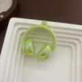 Green headphone acrylic pendant DIY handmade jewelry accessory charm for phone keychain crafting. - Green