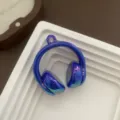 Blue electroplated headphone shaped pendant diy handmade jewelry accessory crafting material. - Dark Blue
