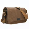 Men Brown Messenger Bag Casual Crossbody Shoulder Bag Vintage Style Large IPad Bag - Coffee