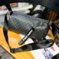 Mens fashion cylindrical shoulder bag casual crossbody bag retro style streetwear daily use - Black
