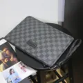 Men's checkered clutch bag large capacity fashion casual envelope wristlet designer handbag. - Checkered