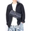 Stylish men's monogram crossbody bag, trendy street style shoulder bag for daily use. - New Plaid