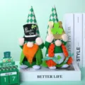 St. Patrick's Day Gnome Couple Plush Dolls Irish Shamrock Stuffed Toys Home Decor - Set / Green