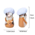 Adorable chef gnome plush doll with coffee cup, perfect Christmas home decoration and gift. - Male Style