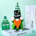 St. Patrick's Day Irish Gnome Plush Doll Green Plaid Hat Home Holiday Party Festival Decor - Male Style / Green