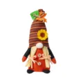 Peluche gnomo del Ringraziamento, bambola raccolto cappello rigato girasole deco. - Stile Donna di Paglia
