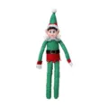 Weihnachten Elf Puppe Niedlich Gruen Rot Streifen Regal Sitzer Festliche Heimdekoration - Grün-Gold-Seidenstil