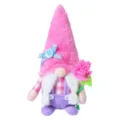 Pink gnome plush doll with carnation flower, cute festival decoration for mother's day party. - Female Style