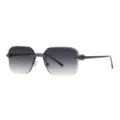 Lunettes de soleil sans monture femme, verres gris dégradés et branches à clous élégants. - C3 Gris Anthracite Double