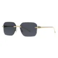 Lunettes de soleil carrées sans monture femmes luxe or pointes branches chic mode UV400 - C1 Or Noir Gris