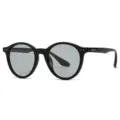 Unisex gepolariseerde zonnebril met zwart rond montuur en uv-bescherming voor autorijden. - Zwart Frame Lichtgrijze Lens