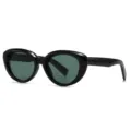 Trendy cat eye sunglasses for women and men fashion street style black shades eyewear - Black Frame Green Lens