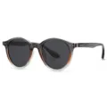 Lunettes de soleil rondes polarisées pour hommes et femmes avec monture dégradée et protection UV. - Haut Gris Transparent Bas Lentille Grise