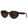 Retro thick frame cat eye sunglasses for women and men, stylish vintage streetwear eyewear. - Tortoiseshell Frame Tea Lens