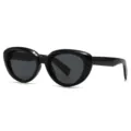 Black thick frame cat eye sunglasses for men and women, trendy streetwear fashion eyewear. - Black Frame Black Gray