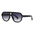Moderne Retro Oversize Sonnenbrille für Damen und Herren mit Verlaufslinsen und edlem Gestell. - C3 Schwarzer Rahmen Doppelgrau