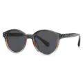 Lunettes de soleil rondes dégradées, monture grise transparente et verres foncés. - Monture Grise Verre Gris