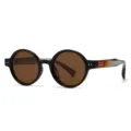 Nieuwe ronde gepolariseerde zonnebril voor heren en dames retro zwarte UV-bescherming. - Zwart Frame Thee Lenzen
