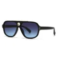 Modische Oversize-Sonnenbrille mit Farbverlauf für Damen und Herren, schwarzer Retro-Rahmen. - C7 Schwarzer Rahmen Grau-Blau Linsen