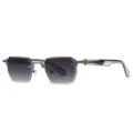 Lunettes de soleil carrees sans monture a double pont pour hommes et femmes, style retro metal - C6 Fusil Dégradé Gris