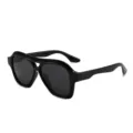 Lunettes de soleil aviateur double pont noires unisexe vintage rétro mode protection - Monture Noire Gris Noir