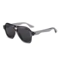 Lunettes de soleil aviateur classique a double pont pour hommes et femmes, monture grise. - Monture Grise Gris Noir