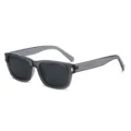 Modische transuzente graue quadratische Sonnenbrille fuer Damen und Herren, Streetwear. - Transparenter grauer Rahmen Schwarz-graue Linse