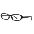 Retro schmale rechteckige Sonnenbrille, minimalistischer schwarzer Rahmen, Damen Mode Brille - Quadratischer Rahmen (872) / C6 Schwarz Rahmen Klare Gläser