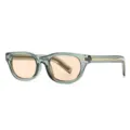 Vintage retro zonnebril met doorzichtig groen montuur en lichte glazen voor stijlvolle dames. - C2 Groen Frame Thee Lens