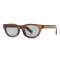 Trendy bruine vintage zonnebril voor dames, chique grijze lenzen UV-bescherming modieus. - C1 Thee Frame Lichtgrijs