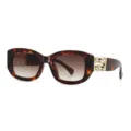 Schicke Schildpatt Sonnenbrille mit Farbverlaufsgläsern und funkelnden kristallbesetzten Bügeln. - Schildpatt Rahmen Teelinse