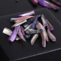 Colorful irregular shell horn DIY pendant single hole shell charm jewelry making accessories - Horn-shaped / Multi-color