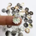 12mm carved mother of pearl flower shell beads loose for DIY jewelry making supply - 12mm / Natural Color