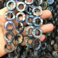 Abalone shell round donut beads 13-18mm mother of pearl DIY jewelry making accessories wholesale. - Outer 13mm Inner 7mm (30 Pieces/Strand) / Camouflage