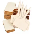 Stack of blank T-shaped wooden garden plant labels for succulent and flower markers - Wooden T-Shape