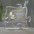 Καρδιακή ακρυλική πλακέτα παζλ για κόρη με σχέδιο ελέφαντα και φεγγάρι, μέγεθος 10 cm - Στυλ Παζλ R2 / Πλάτος Περίπου 8cm Πάχος 1cm