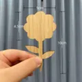 Flower-shaped wooden plant marker with 10cm height for gardening and succulents - Bamboo Flower
