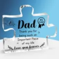Plaque en acrylique en forme de puzzle personnalisée avec message de fête des pères - Style de Puzzle R23 / Largeur Env 8cm Épaisseur 1cm