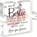 Plaque de puzzle en acrylique transparent, décoration de table avec citation de meilleure amie - Style Puzzle R37 / Largeur Env 8cm Épaisseur 1cm