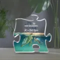 Plaque puzzle en acrylique avec tortue de mer et citation inspirante cadeau déco - Style Puzzle R38 / Largeur Env 8cm Épaisseur 1cm