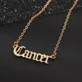 Goldene Krebs Sternzeichen Halskette Vintage altenglischer Buchstabe Choker Modeschmuck - Krebs