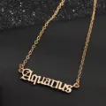 Goldenes Sternzeichen Aquarius Halskette Retro Buchstaben Anhanger Damenschmuck Mode - Wassermann