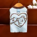 Zomer huisdier hond kleding schattige beren gestreepte vest kleine honden katten dunne kleding - S / Blauw Hart