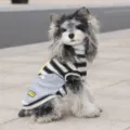 Atmungsaktive vierbeinige Kühlungs-Haustierkleidung für kleine Hunde, stylische Streifen. - Schwarz Gestreift